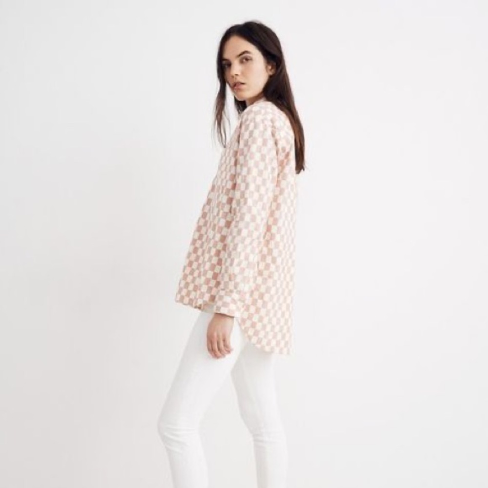 Madewell flannel oversized shirt in checkerboard size small.